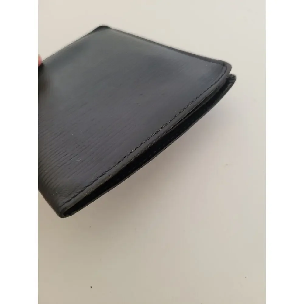 Vintage Louis Vuitton Men Black‎ Bi-Fold Leather Wallet Epi Retro Card Bill Coin